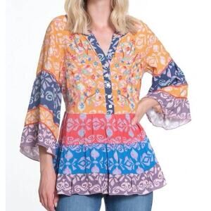 Womens John Mark Plus Size Embroidered Blouse Floral Size 2X EUC!